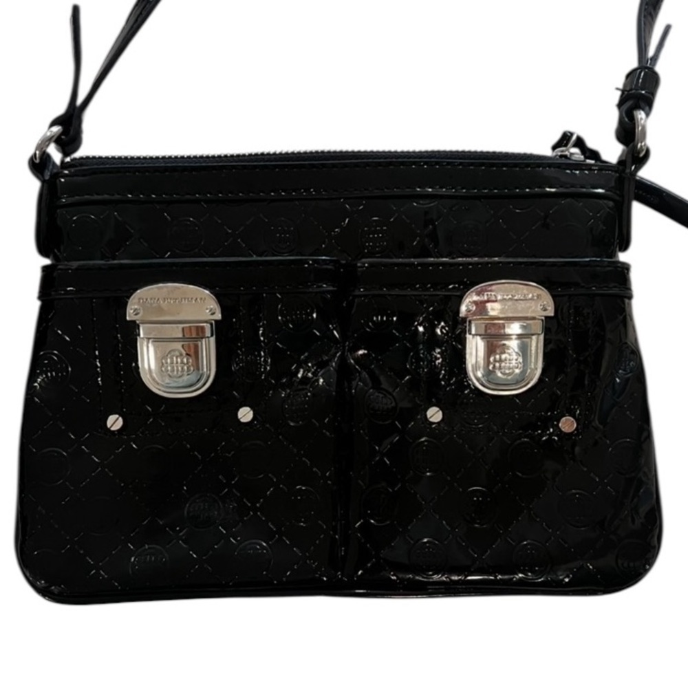 Dana Buchman Black Embossed Patent Leather Crossbody